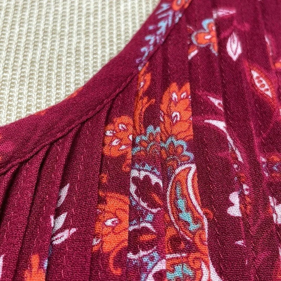 Sahalie Dress Long Sleeve Midi Red Floral Size Medium M - Picture 9 of 16